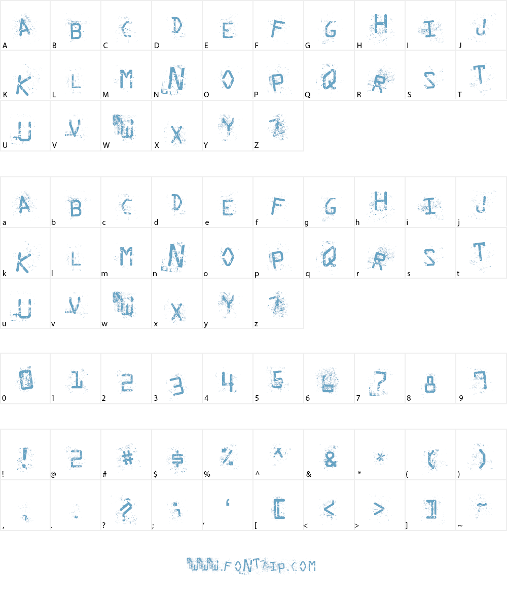 Staubiges Vergnügen Font Character